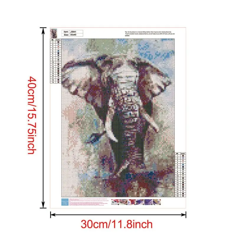 Elephant DIY 5D Full Diamond Painting Embroidery Cross Stitch Kit Rhinestone  Room Decor Craft Q6PE