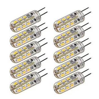 

10pcs LED G4 Lamp Bulb 2W 12V/AC220V 3014SMD 24led Silicone Lamp Warm white/White 360 Degree Angle LED Light replace Halogen