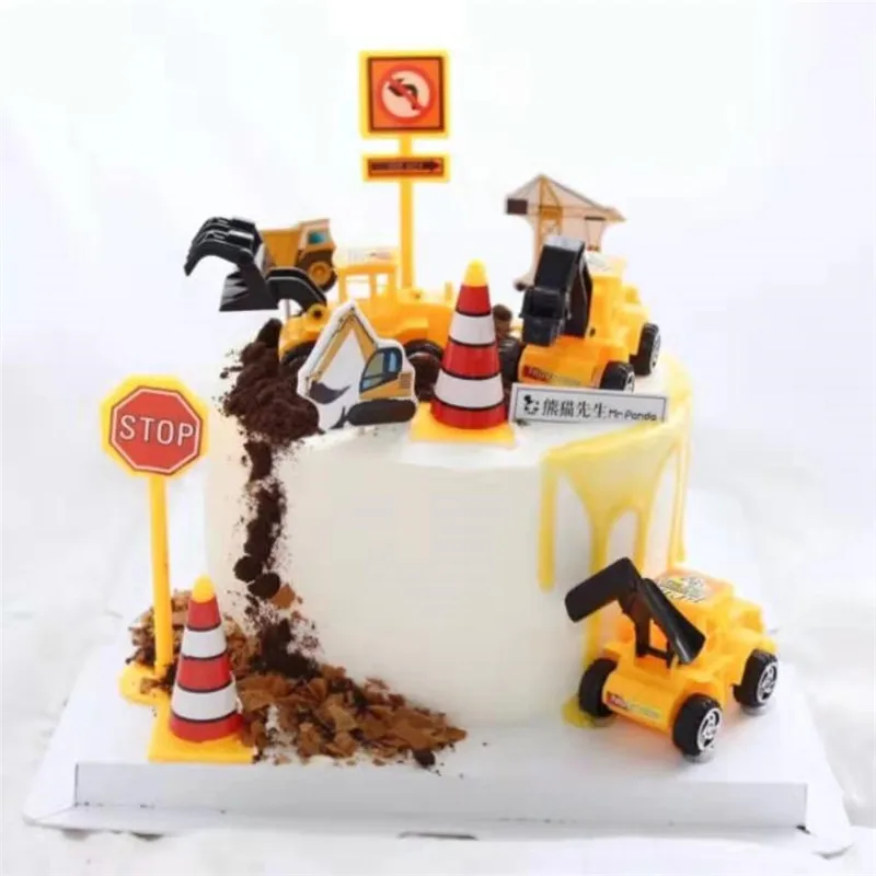Cakelove 6 шт./компл. Кекс с фигуркой экскаватор Топпер для торта днем рождения декор