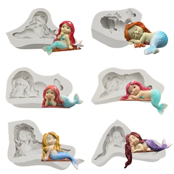

Beautiful Lovely Mermaid Mould Silicone Mold Fondant Cake Decorating Tool Gumpaste Sugarcraft Chocolate Forms Bakeware