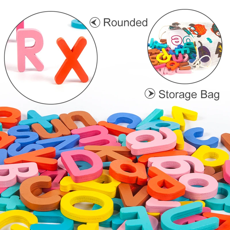 78PCS Children Montessori Language Toys Card Alphabet Puzzle Game Early Educational Spelling Learning Toy For Toddler Preschool 4