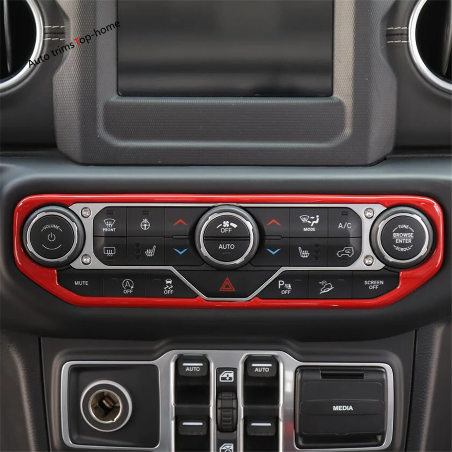 Yimaautotrim центральный контроль кондиционер крышка мультимедийной панели отделка Подходит для Jeep Wrangler JL красный матовый карбоновый вид