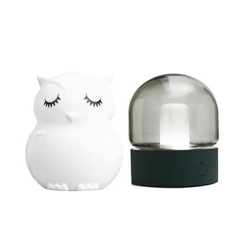 

Cute Animal Silicone Baby Night Light with Press Sensor & Creative Nostalgic Glass Night Light