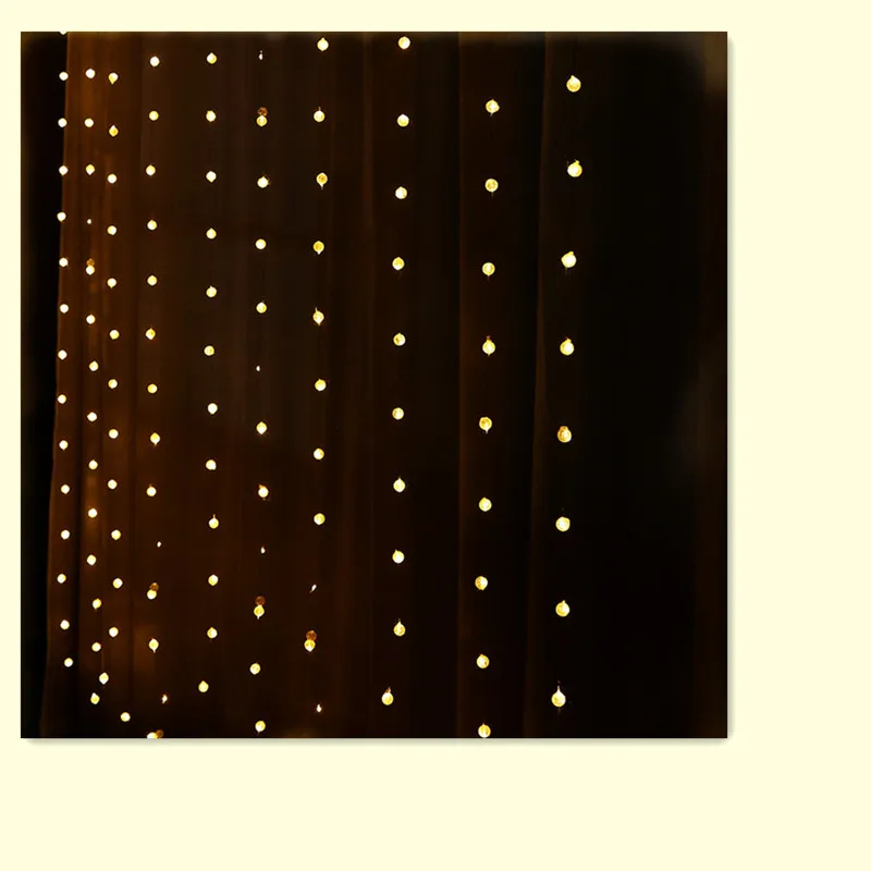 3x3m300led стеклянные бусины Медные провода с подсветкой USB строка Феи огней гирлянды Свадебная вечеринка занавес садовые украшения