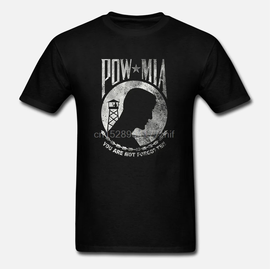 Pow Mia футболка с винтажным логотипом военнопленный армии военно-морских сил США |