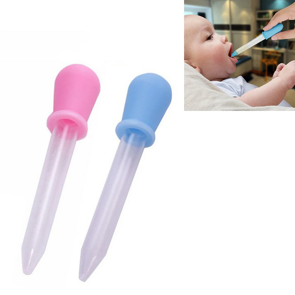 

5pcs 5ml Small Silicone Plastic Feeding Medicine Liquid Eye Ear Graduated Pipette Dropper for School Supplies