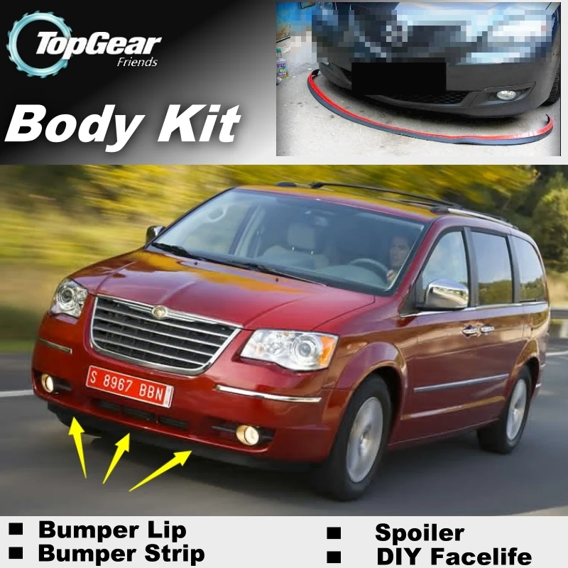 Дефлектор для губ Chrysler Lancia Voyager 2008 ~ 2020 передний спойлер юбка тюнинга TopGea комплект
