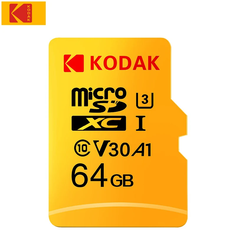 U3 64GB Карта micro sd KODAK 128 Гб 64 ГБ 32 ГБ 16 ГБ U1 tarjeta micro sd 4K U3 256 ГБ 512 ГБ cartao de memoria TF карта памяти класс 10 - Емкость: U3 64GB