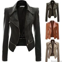 Wisalo, Женская куртка из искусственной кожи, большие размеры, S-3XL, Осень-зима, мотоциклетная куртка с длинным рукавом, кожаная куртка на молнии