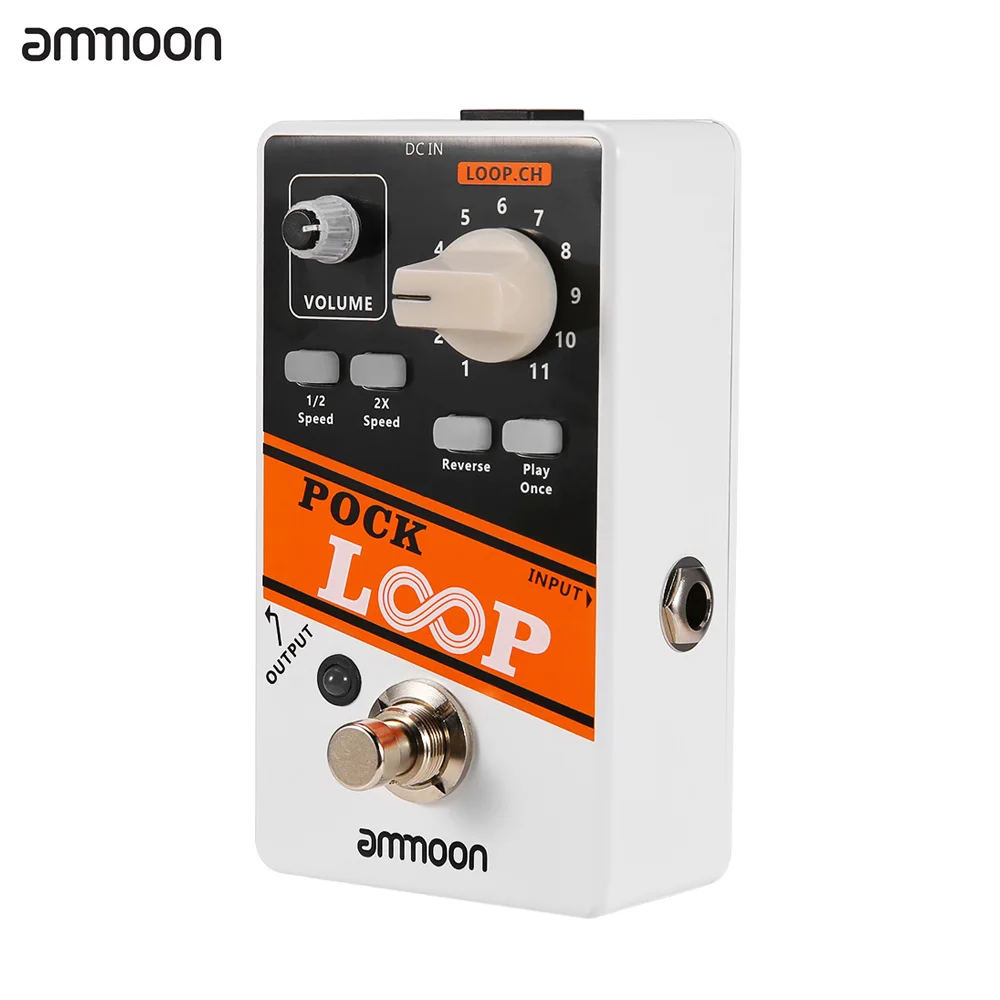 

ammoon POCK LOOP Looper Guitar Effect Pedal 11 Loopers Max.330mins Recording Time Supports 1/2 & 2X Speed Guitar Pedal