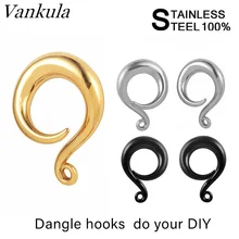 Ванкула 10 шт. Новое поступление из нержавеющей стали крученый крючки PVD покрытие Подвески для ушей вес
