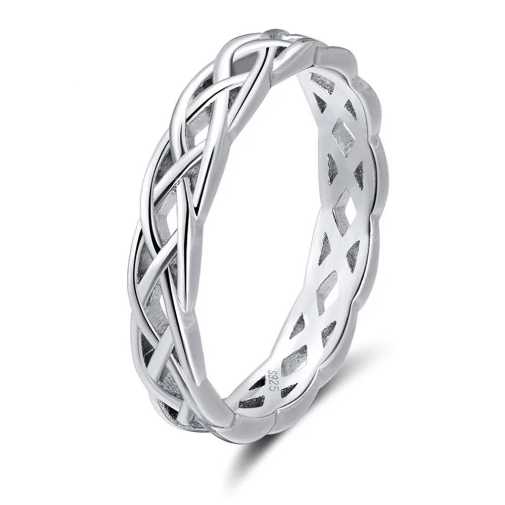 Новые популярные Геометрические кольца для женщин, 925 пробы серебряные рождественские украшения, массивные вечерние Обручальные кольца jz506 - Цвет основного камня: silver