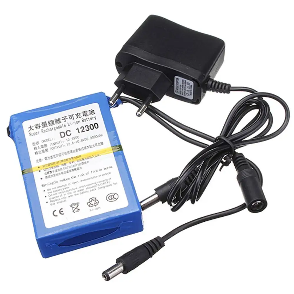 GTF 3000mAh Высокая емкость перезаряжаемая литий-ионная батарея AC зарядное устройство EU/US вилки аккумуляторная батарея для камеры видеонаблюдения - Цвет: Add EU plug