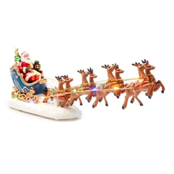 Winter Wonder Lane juego navideño de Papá Noel, con iluminación de reno, Decoración de mesa