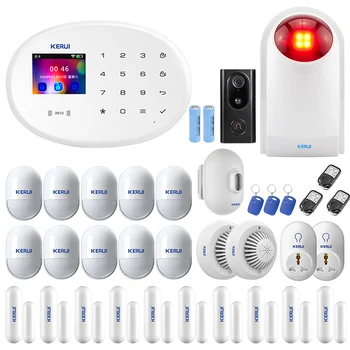 

KERUI W20 Home Security Alarm System Mobile APP Control Color Gsm Control Module WiFi Screen Language Switching Alarm Smart Host