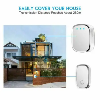 

Reative Intelligent Wireless Remote Control Home Doorbell Polyphonic Waterproof 36 Doorbell Intelligent Music Range O1I4