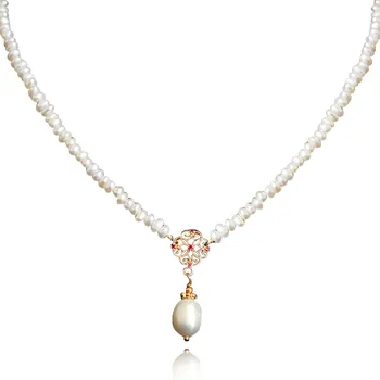 

Uloveido Natural Freshwater Pearl Beaded Chockers Necklace for Women, Drop Necklace Fashion Jewelry FG017