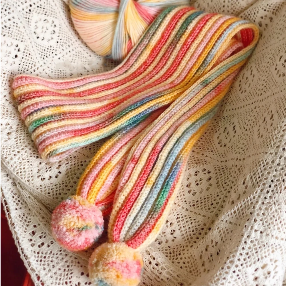 Knitting Wool Cotton Acryilc Yarn Gradient Rainbow Color Autumn Winter Sweater Scarf Hat Hand Knitting Crochet 200g/Ball 2