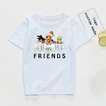 

T Shirt Girl Summer Vintage Aesthetics Anime One Piece Naruto Friends Girls T Shirt Short Sleeve Toddler Girls Tops Tees Clothes