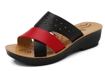 

YEELOCA 2020 Women's Shoes Summer New a001 Mother Sandals flat Bottom Middle-aged Non-slip Soft XR540