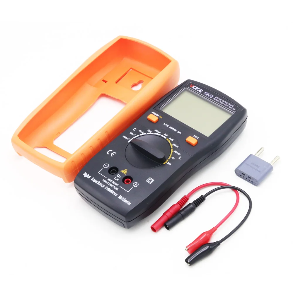 VICTOR VC6243 Высокоточный цифровой инструмент для измерения емкости и индуктивности 0-1000 мкФ индуктивность цифровая емкость 1 mH-20 ч