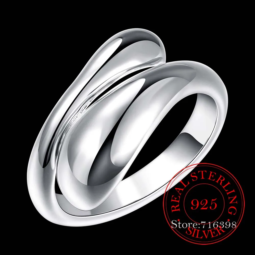 Silver Rings For Women 925 Sterling Water Drop Cute Opening Adjustable Bijoux Anillos De Plata 925 Anel Feminino Jewelry