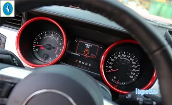 

Center Console Dashboard Instrument Decoration Ring Cover Trim Fit For Ford Mustang 2015 2016 2017 ABS Interior Refit Kit