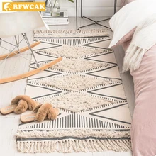 Morocco Cotton Hand Woven Printed Area Rugs Tufted Tassels Throw Rug Machine Washable Bath Mat Doormat Carpet Tapete Para Sala