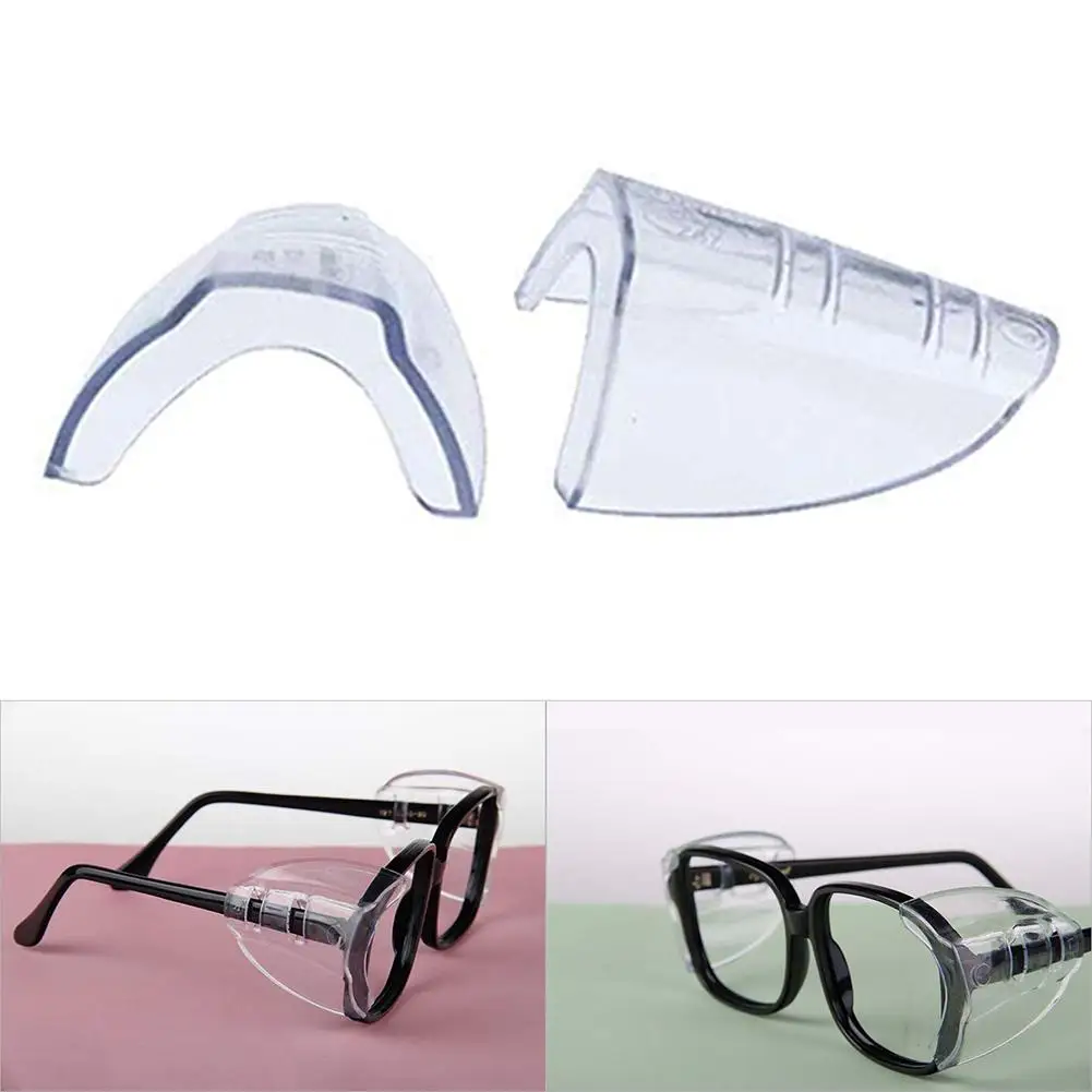 2Pcs Safety Eye Glasses Side Shields Non-toxic Clear Flexible Glasses Side Shields Plastic glasses safe protection afbeelding