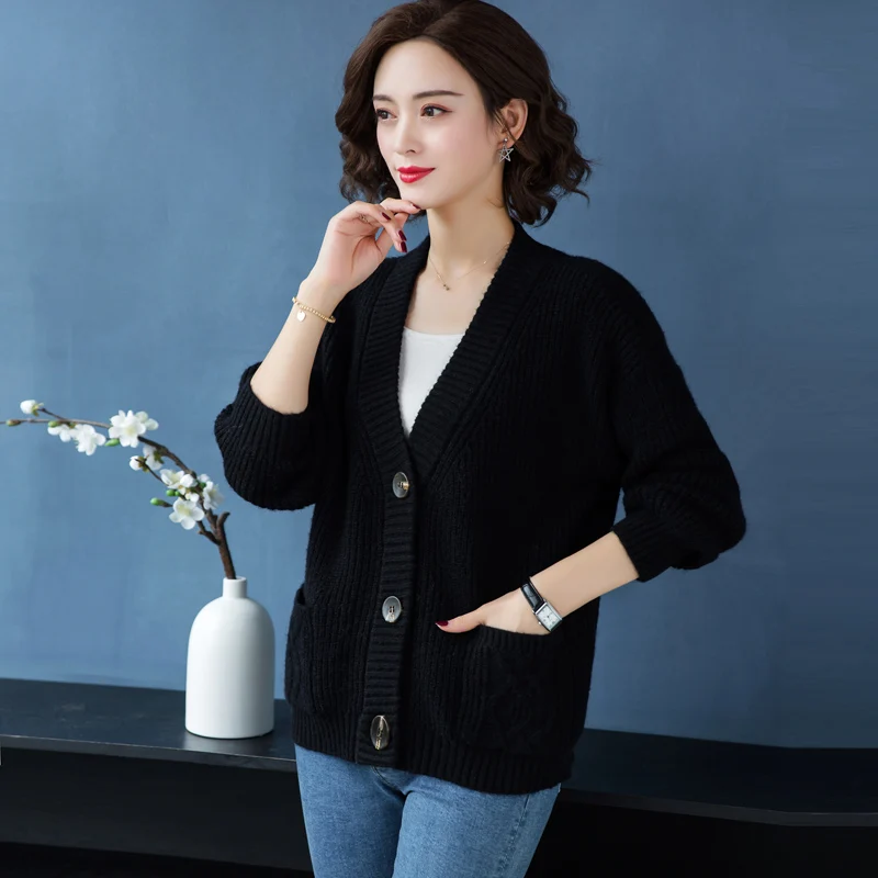 YISU Fashion Solid Knitted Cardigan Women Casual Long Sleeve Autumn winter Female Crochet Short paragraph Cardigans Women