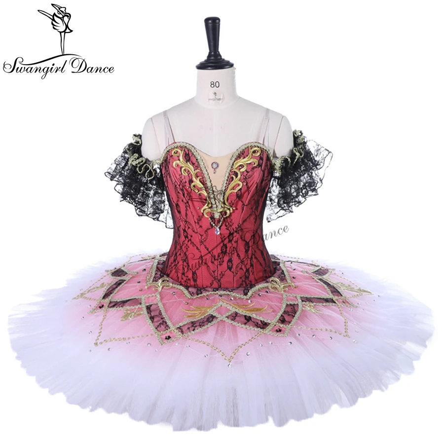 Dark Pink Women Swan Lake Professional Ballet Tutu dress Sleeping Beauty Ballet Stage Costume Dress For GirlsBT9278