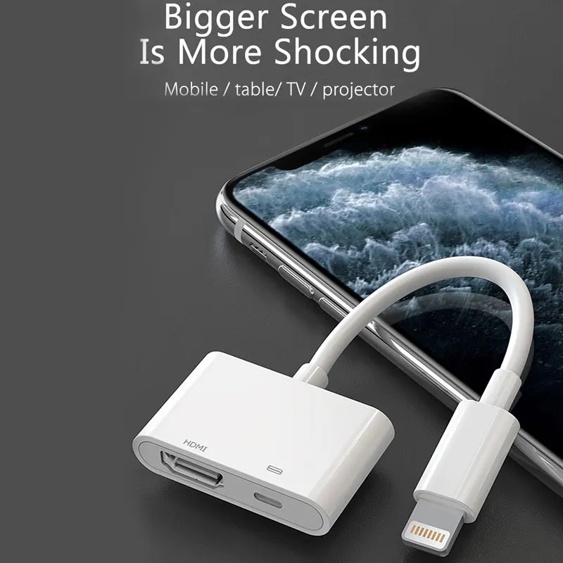 Hacrin HDMI конвертер для Lightning в кабель ТВ проектор адаптер iPhone 7 8 xr 11 x xs max iPad