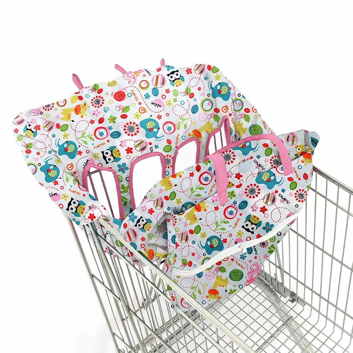 

Hot Twins Baby Children Shopping Cart Cover Double kids Folding Shopping Push Cart Protection Portable Cover Safety Seats For Ki