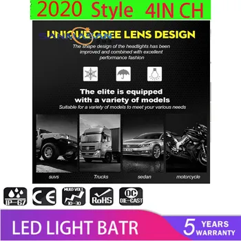 

60W 4INCH Car Three-row LED Work Light Illumination Elliptical Lens Light Waterproof Car Headlight Fog Light Wide And Direct