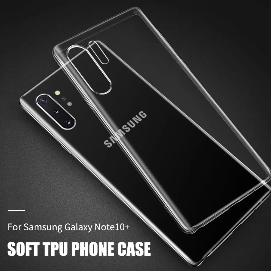 

Silicone Cover For Samsung Galaxy Note 10+ 10 Clear Case Transparent Soft TPU Case For Samsung Galaxy Note 10 Plus Phone Case