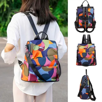 

Women backpack Women Wild Travel Backpack Colorful Oxford Student Bag fashion anti theft Large Capacity female backpack S11