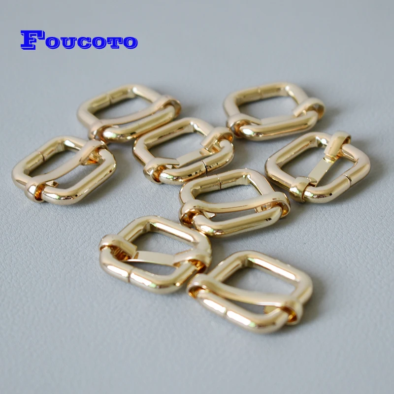 

100Pcs/Lot 15mm Metal Adjustable Buckle Suitcase Ribbon Slip Buckle Hardware For Making Handbag Backpack Luggage Dog CollarGold