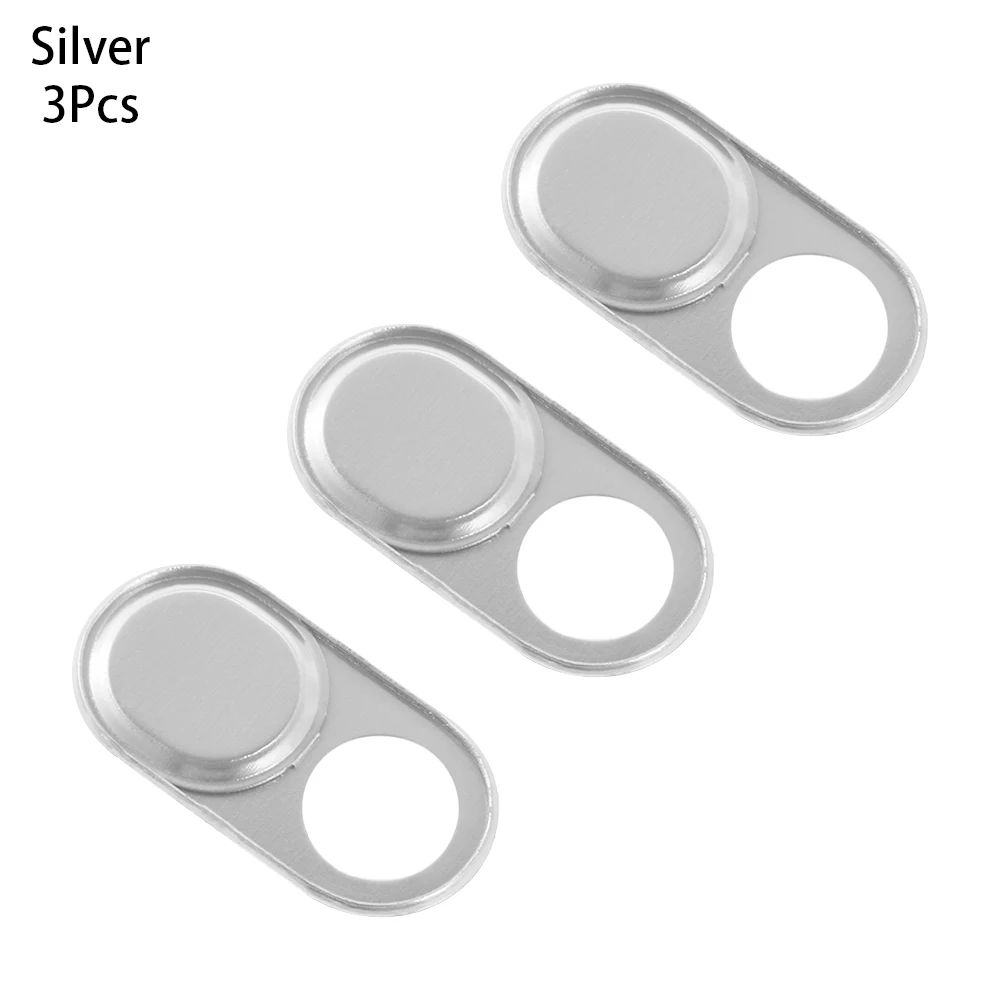 3PC Silver 1/3 шт металлическая веб-камера Крышка Универсальная ультра тонкая камера слайдер затвора конфиденциальности защитная наклейка для ноутбука планшета телефона аксессуары - Цвет: 3PC Silver