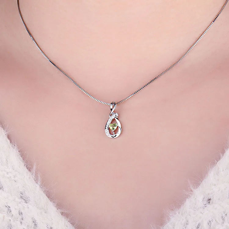 Натуральный кулон из перидота ожерелье 925 драгоценные камни из стерлингового серебра Колье массивное ожерелье женское серебро 925 ювелирные изделия без цепи