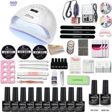 Набор для ногтей 36 Вт УФ светодиодный Сушилка для ногтей с 20000 ОБ/мин Электрическая дрель для ногтей 10 шт. Набор для гелевого маникюра Набор инструментов для маникюра