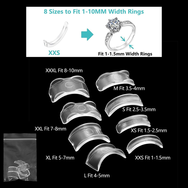 Transparent Spiral Based Ring Tools Spring Coil Ring Size Adjuster Guard Tightener Reducer Resizing Tool For Jewelry