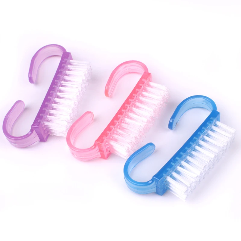 

10pcs Plastic Nail Cleaning Brush Nail Dust Soft Remover For Nail Care Small Angle Mix Color Manicure Pedicure Nail Salon Tools