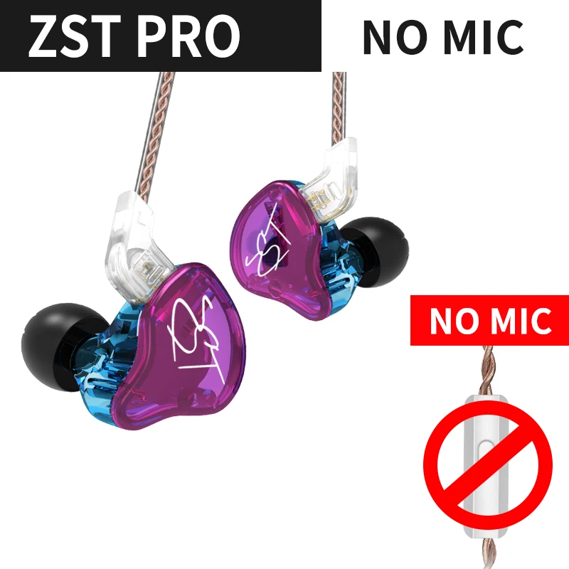 KZ ZST Armature Dual Driver Earphone Detachable Cable In Ear Audio Monitors Noise Isolating HiFi Music Sports Earbuds Headphones wireless headphones Earphones & Headphones