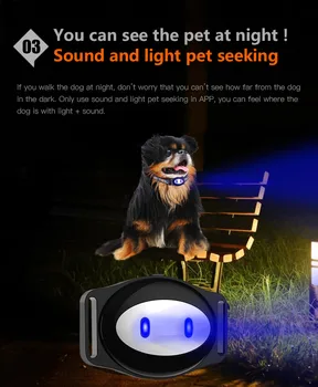 

D79 Mini GPS Tracker with Dog Collar LED Light Anti-Lost Tracer For Pet Dogs Cats Locator GPS Free App Tracking Locating Device