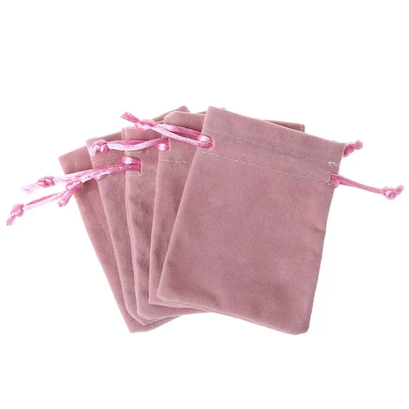 pink 5 шт. Подземелья и Драконы кости мешок бархат шнурок сумки Таро карты ювелирных изделий мешок K4UC - Цвет: pink