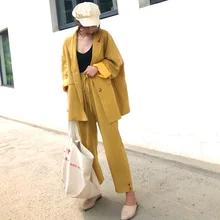 Set female 2019 spring and autumn new loose casual suit trousers two sets of temperament fashion solid color women's clothes