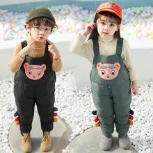 Модные милые комбинезоны для детей; Новинка года; брендовые комбинезоны; зимний комбинезон для мальчиков и девочек; Комбинезоны на подтяжках с объемным рисунком