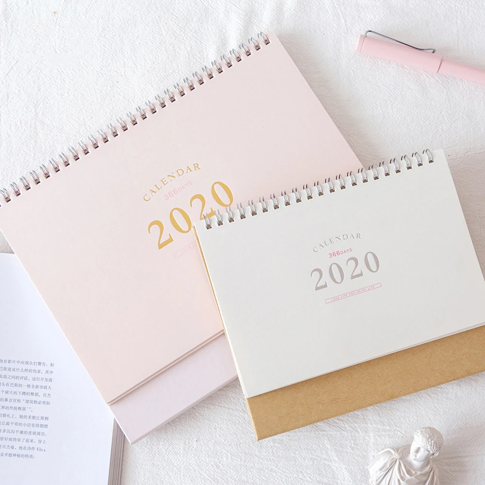 

2020 Year Simple Desk Calendar DIY Desktop Decoration Writeable Daily Schedule Planner Coil Vertical Calendar