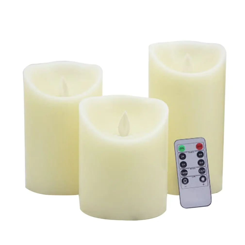 

ICOCO 3pcs LED Candle Lamp Multicolor Simulation Flameless Tea Light Wedding Home Birthday Party Decoration Cake Candles 10 Keys