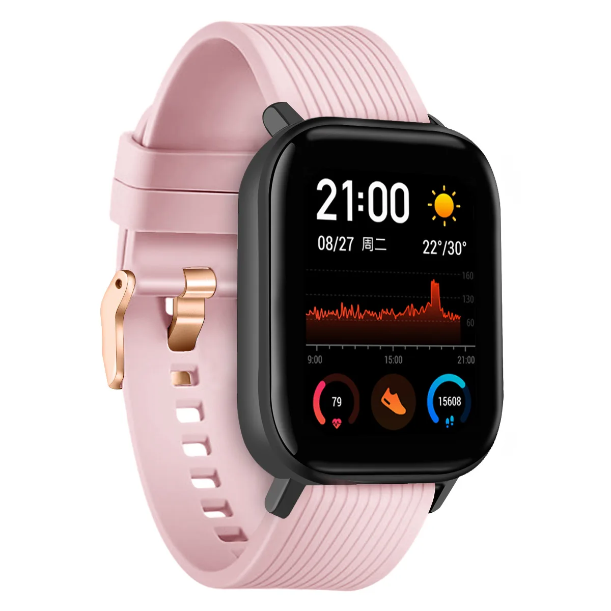 Спортивный силиконовый ремешок для Amazfit Huami GTS часов 20 мм Смарт-часы с розовой